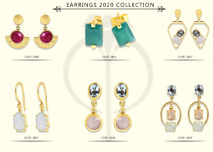 ชุบทอง925แข็งเครื่องประดับเงินสเตอร์ลิงเครื่องประดับ prehnite Chalcedony พีชมูนสโตนห้อยต่างหูสำหรับผู้หญิง - Product Image 6