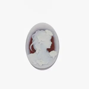 Factory Price Woman Face Carved Natural Red Agate Cameo Size mm 30