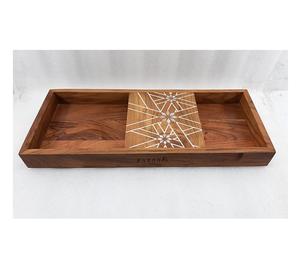 Bandeja de Servicio de Madera de Acacia Natural y Metal para Uso en Hoteles y Restaurantes, Certificada por EPCH - Product Image 3