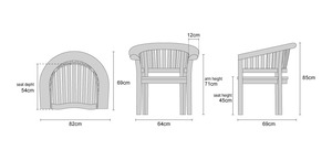 Teak Banana Chair Outdoor Garden Furniture Rustic Wood Design Durable Tapered Legs - Product Image 3