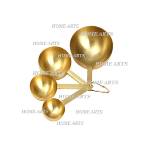 ชุดถ้วยตวงขัดเงาสีทองทองเหลืองช้อนวัดขนาด2ขนาดสำหรับอุปกรณ์ครัว - Product Image 1