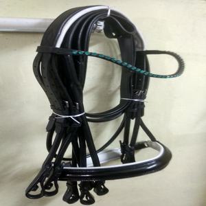 Ensemble de bridon et rênes en cuir souple indien de qualité supérieure pour cheval, avec nezier rembourré et frontal, confortable et durable, modèle LLT LLTBR-8136 - Product Image 2