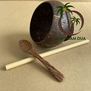 Tasse en bois de noix de coco, 1 ensemble, COMBO tasse avec cuillère à thé, tasse en coquille de noix de coco réutilisable, meilleure vente du VIETNAM - Product Image 2