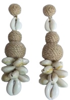 Boucles d'oreilles pendantes à pampilles en alliage faites à la main, plaquées or rose, avec perles et coquillages, tendance, pour femmes, couleur et forme personnalisables, sac OPP