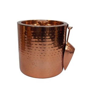 Classic Design Ice And <b>Water</b> <b>Bottle</b> Storage Bucket Handmade Copper Round Shape Ice Basket For Home Usage - Product Image 4