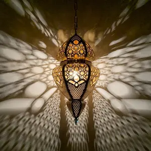 Golden Home Indoor Deco Dubai Hängende Decken leuchte Arabische Lampe Beleuchtung Marok kanis che Lampe Kronleuchter Pendel leuchten