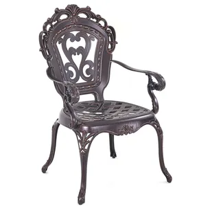 פושאן באיכות גבוהה השתוקקות דפוס ליהוק אלומיניום כיסא חיצוני ריהוט כיסאות עמיד שאינו חלודה ריהוט גן