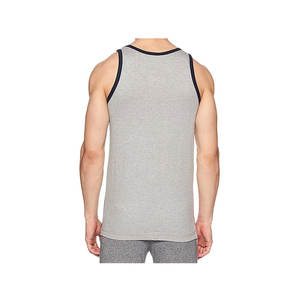 Camiseta sin mangas de punto informal sin mangas para hombre con encaje y botón Color sólido Transpirable Secado rápido Gimnasio Fitness Wear Precio barato para la venta - Product Image 2
