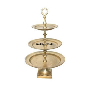 Soporte de pastel de Metal pulido brillante Soporte de pastel de diseñador hecho a mano de alta calidad Soporte de pastel de lujo superventas superior redondo - Product Image 5