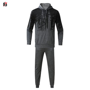 Chándal con capucha para hombre, conjunto de pantalones de jogging, traje de sudor, ropa de invierno de forro polar de poliéster, estampado personalizado, último diseño OEM - Product Image 2