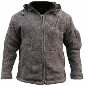 Abnehmbarer Hoodie für Herren Hippie Jacket Festival Fleece Gefütterter Winter Jumper Hoodie