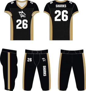 เสื้อกีฬาทีมอเมริกันฟุตบอลปรับแต่งได้เสื้อกีฬาดีไซน์แบบซับลิเมชันเสื้อกีฬาแบบสั่งทำสำหรับเยาวชนและผู้ใหญ่ - Product Image 4