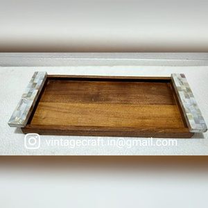 Bandejas de Madera Pulida de Alta Calidad con Incrustaciones de Nácar, Estilo Animal, para Servir, Quemadores de Incienso, Porta Incienso, Regalos - Product Image 4
