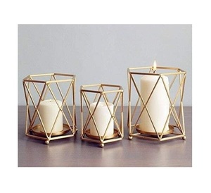 Portavelas de Metal de Hierro Ecológico de Estilo Moderno con Forma Geométrica Personalizada para Decoraciones Colgantes de Boda y Navidad - Product Image 3