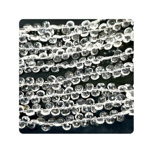 100% cuentas de cristal de cuarzo Natural Premium hermoso blanco facetado en forma de corazón Briolette 7MM 8 pulgadas hebra cuentas sueltas para - Product Image 5