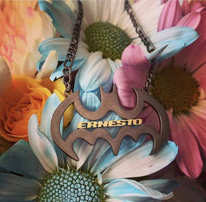 Collar personalizado de Batman con placa de identificación personalizada, collares colgantes de moda de acero inoxidable con doble chapado - Product Image 3