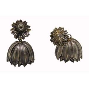 Treanding handmade silver look alike stud jhumka earings - Product Image 2