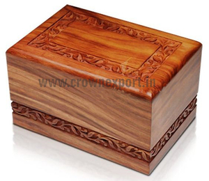 Dark Brown Wooden Cremation Urns Handcrafted Engraved Religious Cross Cremation Urns For Adult Human Ashes From Top Dealers - Product Image 4
