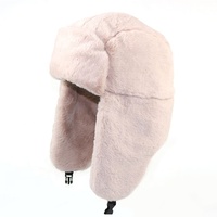 Gorros de piel OEM al por mayor personalizados: gorro de trapper, gorro ruso de soldado con orejeras, gorro de esquí de invierno, ushanka, gorros de piel estilo bomber