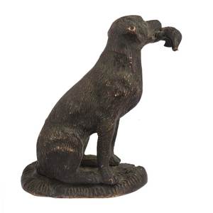 Handmade Antique Brass Sitting Dog Holding Flesh Animal Sculptures Figurine Statue Statement Pieces <b>Decor</b> Gift Items - Product Image 3