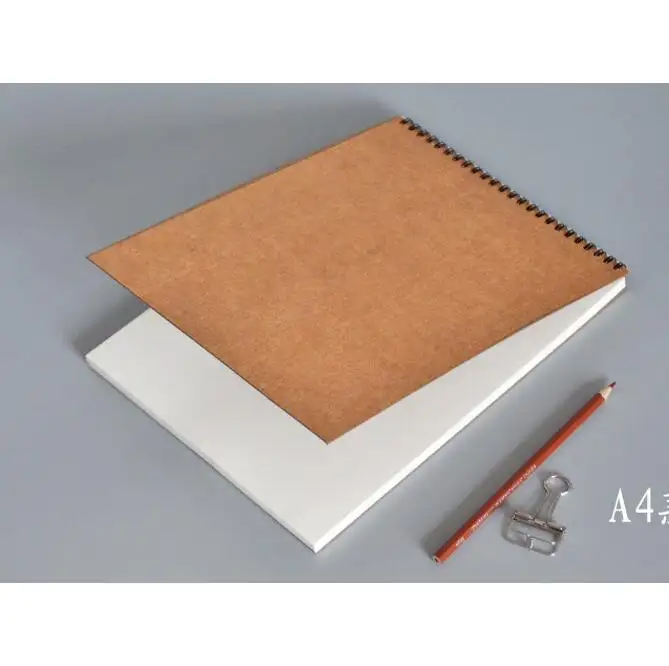 뜨거운 판매 사용자 정의 A4 브라운 블랙 PP PVC 종이 커버 나선형 링 바운드 노트북 노트 책 두꺼운 종이 빈 스케치 책 학생