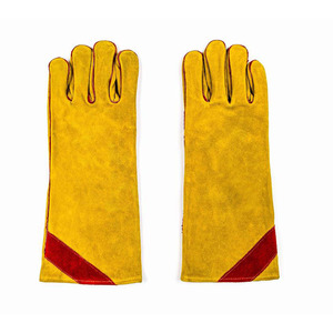 14 Inches Heavy Duty Heat-Resistant Cow Split Leather Comfortable Work Gloves Anti-Slip Polyester Gardening Protective - Product Image 2