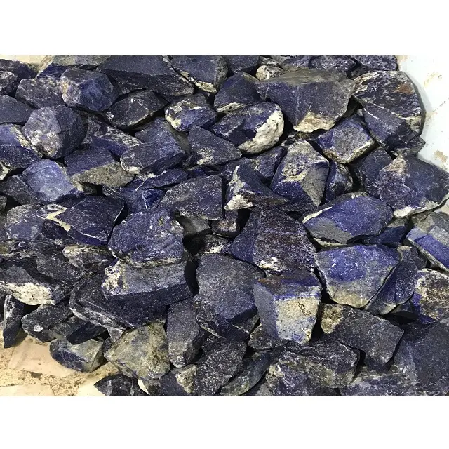 Yüksek kaliteli faset sınıf doğal mavi Lapis Lazuli kaba taş