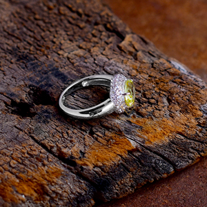 Anillo de Plata de Ley 925 con gema de oro verde Natural, anillo hecho a mano con gemas verdes - Product Image 3