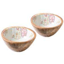 Cuenco con estampado de esmalte de madera hecho a mano, juego de último diseño para gran oferta, tamaño personalizado y pulido para uso en vajilla - Product Image 4