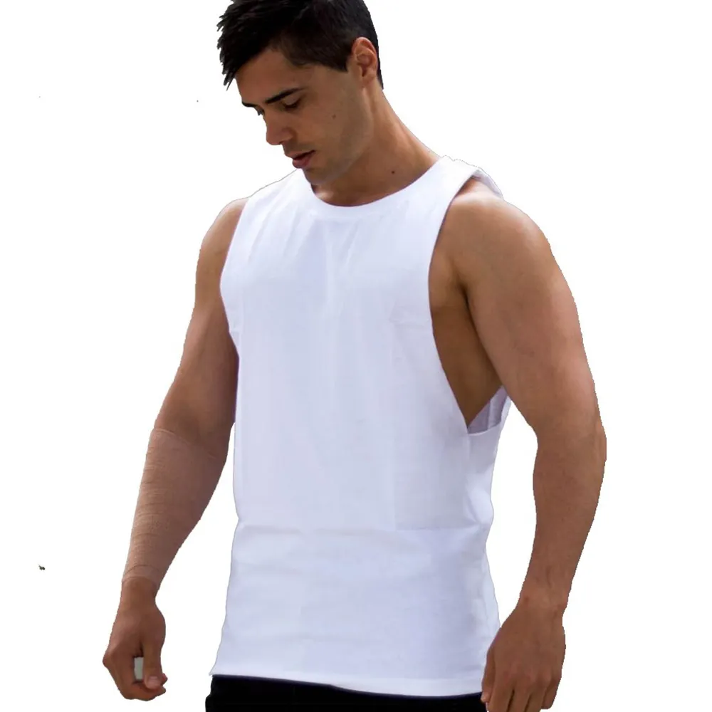 Muscle guys Cotton Gyms Tank Tops Men Sleeveless Tanktops For Boys Bodybuilding Clothing Undershirt Fitness Stringer Vest