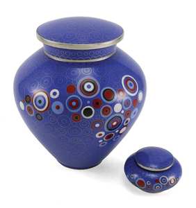 Urna de cremación cloisonne de cobre y esmalte, color azul, estilo americano/europeo, nueva - Product Image 1