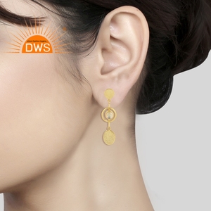Boucles d'oreilles pendantes tendance en argent sterling 925 plaqué or avec opale éthiopienne naturelle pour femme, cadeau de mariage - Product Image 2