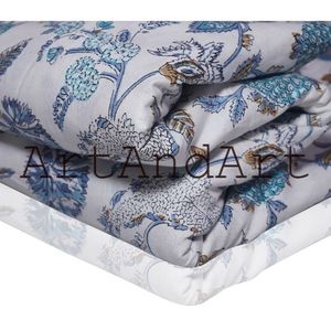 New <b>Indian</b> Handmade 100% Cotton Organic Handblock Printed Floral Design Lightweight Voile <b>Fabric</b> for Dressmaking Bag Nonwoven - Product Image 4