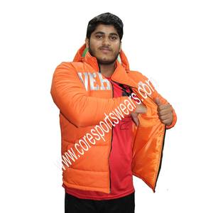 Vestes d'hiver enduites avec capuche Patchwork noir et bleu Design Outdoor Hiking Warm with Zip up - Product Image 6