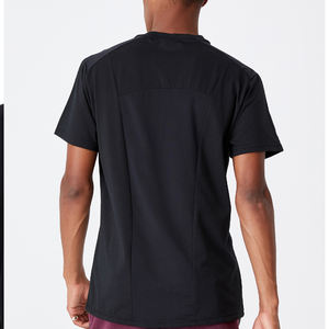 Camiseta negra bordada informal con cuello redondo para hombre, diseño personalizado, venta al por mayor, barata - Product Image 3