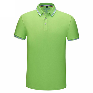 Polo de algodón rojo de manga corta para hombre, con cuello a rayas en contraste, informal, tejido, cómodo, de calidad de exportación, ecológico. - Product Image 5