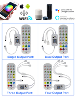 Télécommande Wifi sans fil à distance pour bande LED, contrôleur de musique intelligent, fonctionne avec l'application, rvb, 5V-24V IR