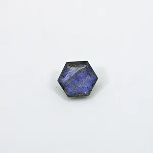 Natural Blue Fire Labradorite 8x8mm Hexagon Cut 2 Cts Loose Gemstone