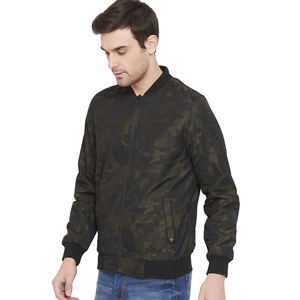 Men's Winter MA-1 <b>Slim</b> <b>Fit</b> Bomber <b>Jacket</b> in Blue Polyester with Stand Collar Reversible Windproof Eco-Friendly Quick Dry - Product Image 6