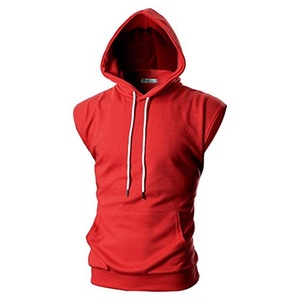 OEM Men <b>Sleeveless</b> <b>Hoodie</b> Cotton <b>Sleeveless</b> <b>Hoodie</b> Vest Printed Drawstring Korean Oversize Zipper Hoodies Wholesale Pakistan - Product Image 4