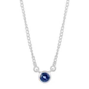 Pure 925 Sterling Silver Best Wholesaler Minimalist Kyanite Gemstone Round Collet Charm Necklace Fine Chain Women's Top Jewelry
