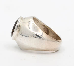 925โดมหินควอทซ์สโมคกี้ทรงเหลี่ยมเพชรพลอยแข็งแบบแฮนด์เมดแหวนเงินสเตอร์ลิงธรรมชาติสำหรับงานแต่งงานและงานปาร์ตี้ - Product Image 4