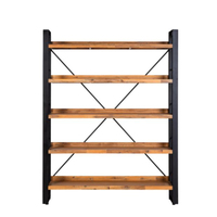 Étagères de présentation en bois d'acacia massif et métal, style moderne, légères, pour salon, cuisine, bureau à domicile, armoires de rangement
