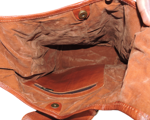 Bolso Hobo de cuero genuino, bolso hecho a mano, estilo Vintage, hombro largo elegante para uso diario, cierre abierto, forro de algodón aislado - Product Image 5