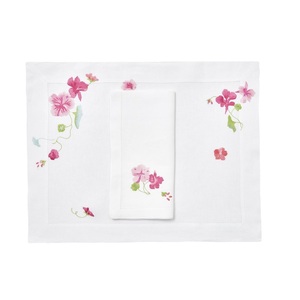 Mantel Individual bordado con diseño personalizado para el hogar y restaurante, conjunto de servilletas de lino 100% de alta calidad - Product Image 1