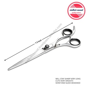 Tijeras rectas de acero inoxidable para mascotas, hechas de maquinilla de afeitar afilada, 440c, japonés, 7,5 pulgadas, borde convexo - Product Image 3