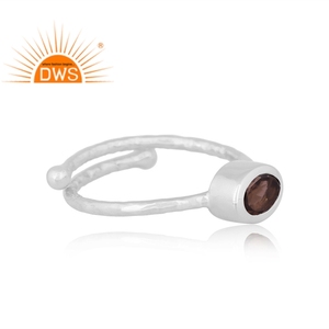 Hot Selling 925 Fine Sterling Silver Natural Smoky <b>Quartz</b> Gemstone Stackable <b>Ring</b> Jewelry Manufacturer - Product Image 3