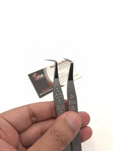 Pinzas para Extensión de Pestañas de 90 Grados de Marca Privada, Punta Puntiaguda, Acero Inoxidable Sólido, Diseño de Corazón Lavanda, Color Sostenible - Product Image 4