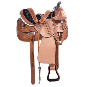Ensemble de selle anglaise en cuir de qualité supérieure Barrel Racing Western Horse Tack Plusieurs tailles 14 "-18" et couleurs disponibles - Product Image 4
