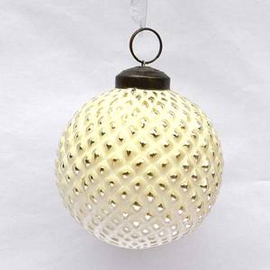 VIXM 24740 hot selling <b>Glass</b> Dotted White Ball Christmas Tree Hanging - Product Image 2